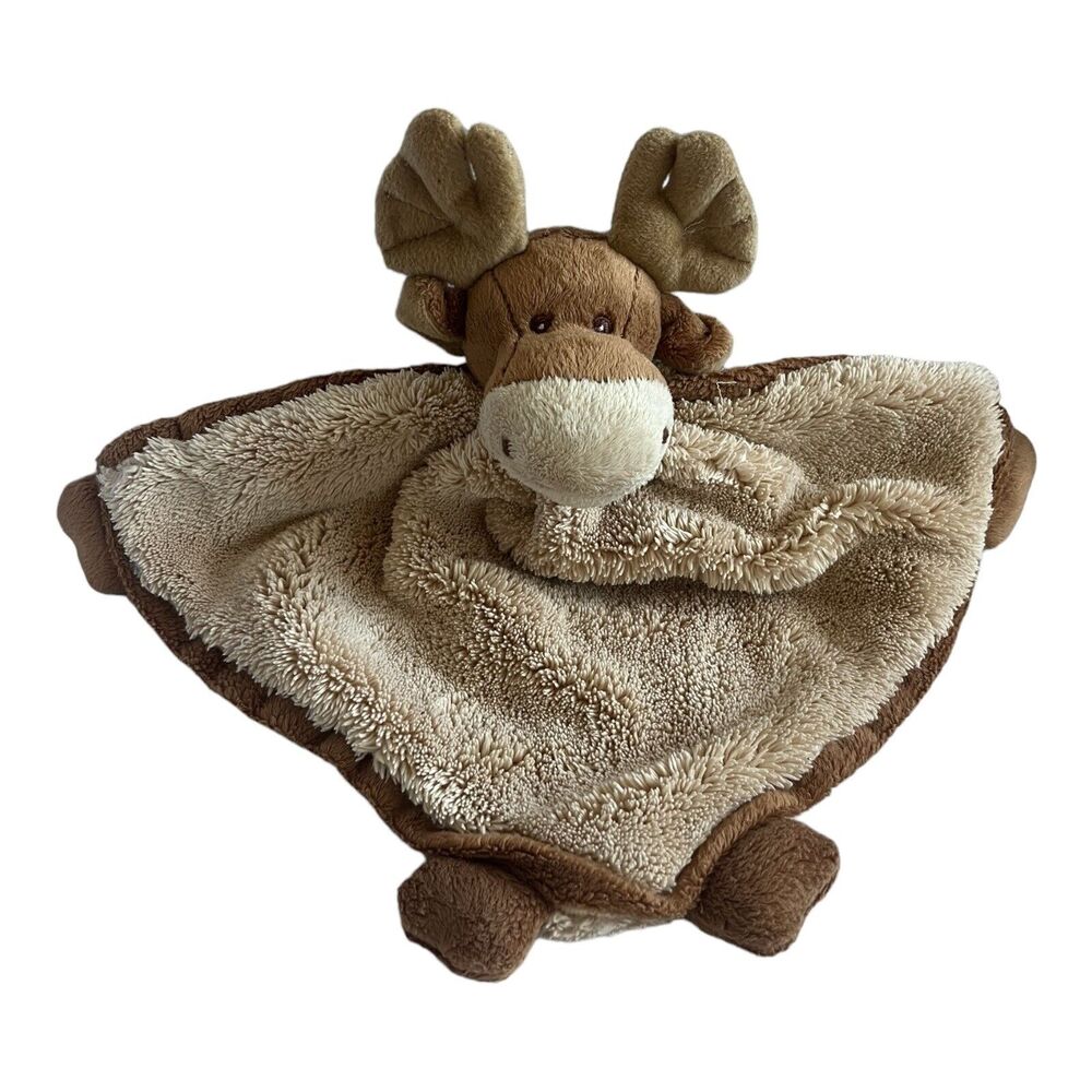 Bukowski Designs Moose Baby Lovey Security Blanket Tan Brown